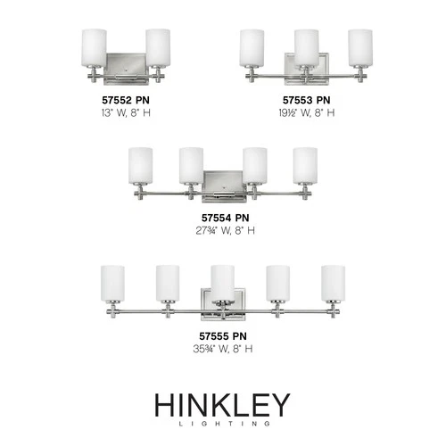 Hinkley Lighting 57552 Laurel 2 Light 13"W Bathroom Vanity Light - Nickel - Picture 2 of 6