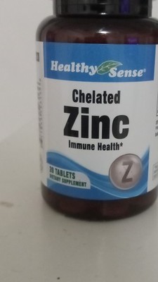 Healthy Sense Chelated Zinc 30mg 20 Tablets Immune Support Vegetarian
