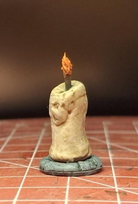 Dungeon Terrain Large Candle Hand Crafted And Painted Epoxy D&D Pathfinder