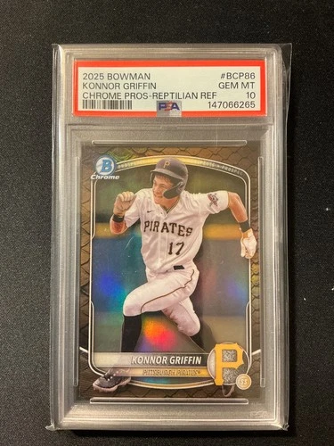Konnor Griffin 2025 Bowman Chrome #BCP-86 Reptilian Refractor PSA 10