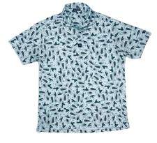 Bad Birdie Mens Cactus Print Golf Polo Shirt Sz XL Green Performance Stretch