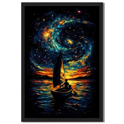 Sailing Under Starry Sky Wall Art Canvas Oil Paintings Reproduction