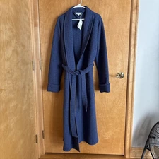 The Company Store Women Air Layer Robe, Blue Medium NWT 100%cotton