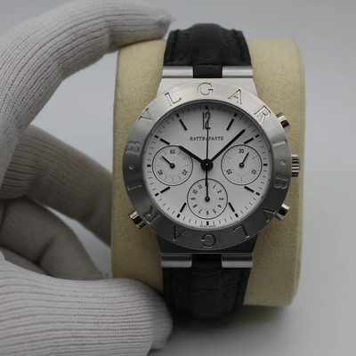 Bvlgari Diagono Rattrapante Platinum Split Seconds White Dial Mens