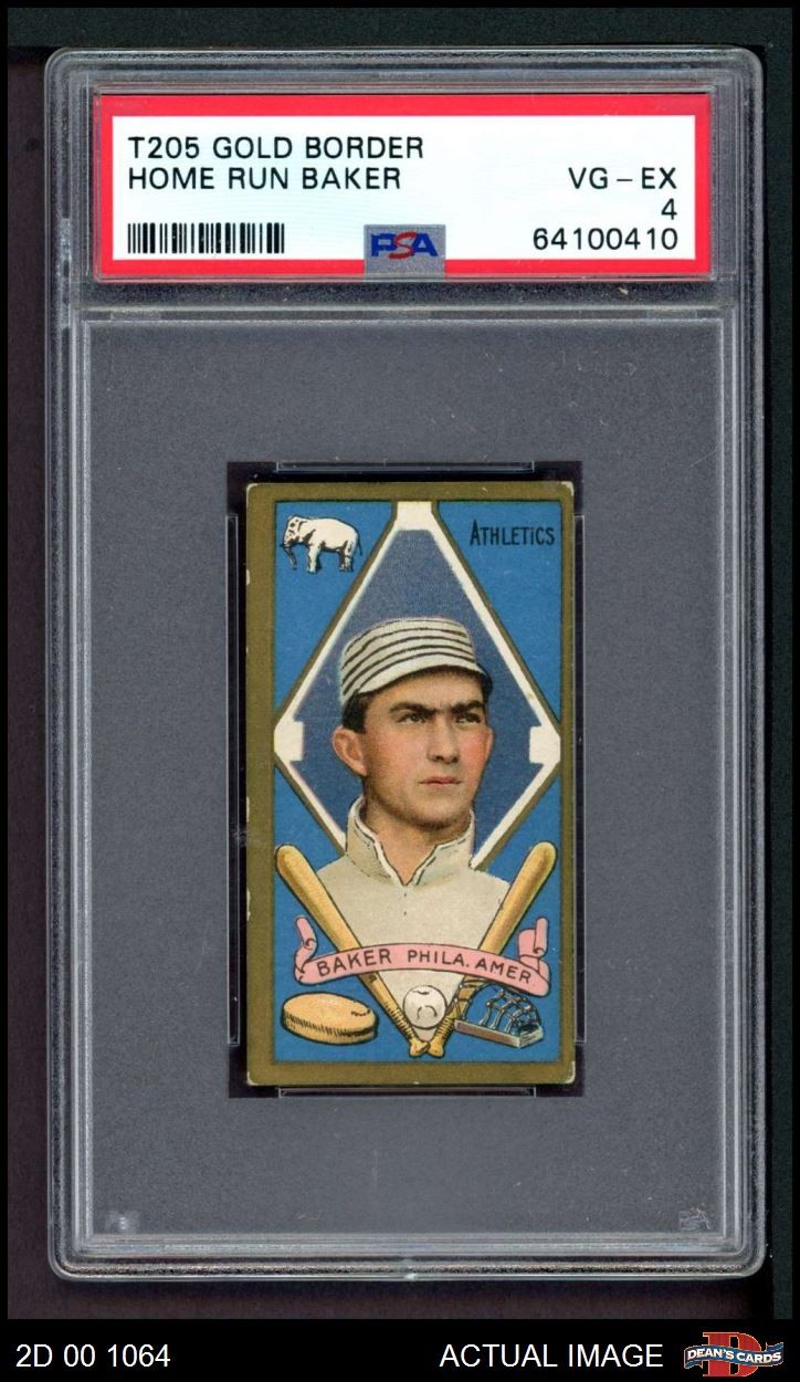 1911 T205 Home Run Baker Athletics HOF PSA 4 - VG/EX