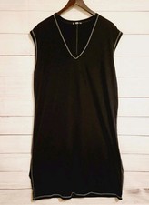 Zara Dress Mid-Length Long V-Neck Line Sleeveless Medium Black /Mn Ladies