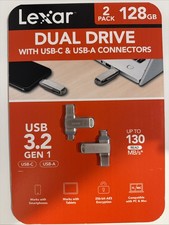 Lexar 128GB 2-in-1 Dual Flash Drive USB-C and...