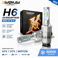 H6M LED Headlight Bulb 8000K Blue For Can-Am Honda Kawasaki Suzuki Yamaha DS650