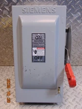 SIEMENS HF361N 30A 30 AMP FUSIBLE SAFETY DISCONNECT SWITCH 600VAC 250VDC TYPE 1