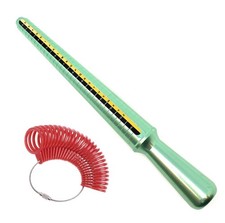 *UK SIZES* Red Finger Sizing Hoops & Green Ring Sizer Mandrel Triblet Rod Pole