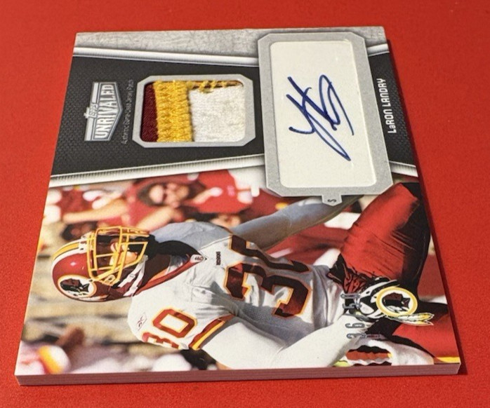 LaRon Landry 36/50 2010 Topps Unrivaled Auto Patch/Jersey Relic UAP-LL Game-Used view 4