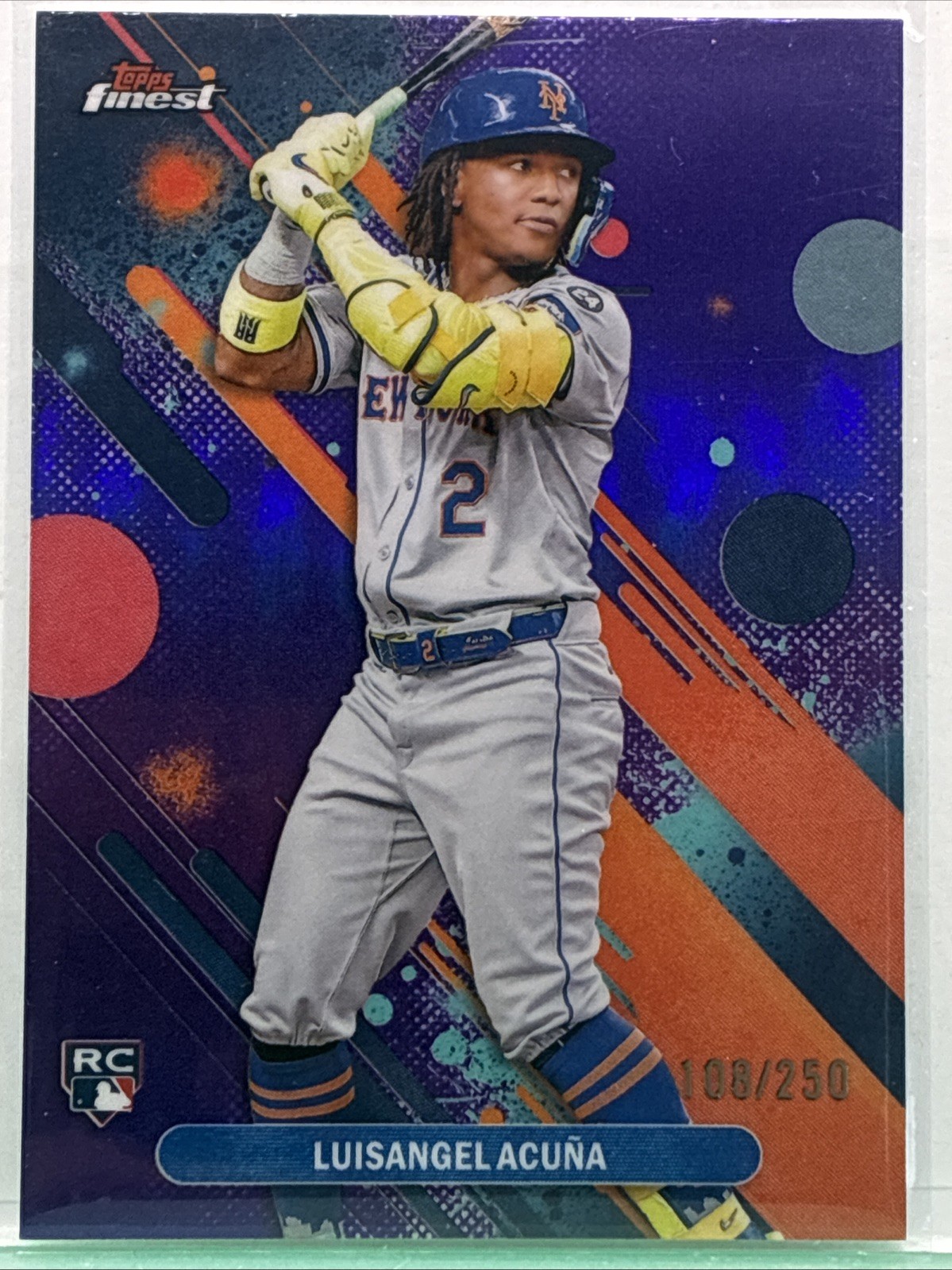 2025 Topps Finest - Common Luisangel Acuna #52 Purple Refractor /250 (RC)