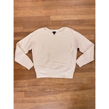 Ann Taylor Women's White Ribbed Long Sleeve Sweater - Size S b62