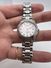 Bulova Marine Star Silver Tone Women s Wrist Watch C876792 Pearl Face No Tick