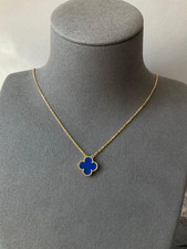 Flower blue necklace 925 silver gold plated 15mm Flower necklace