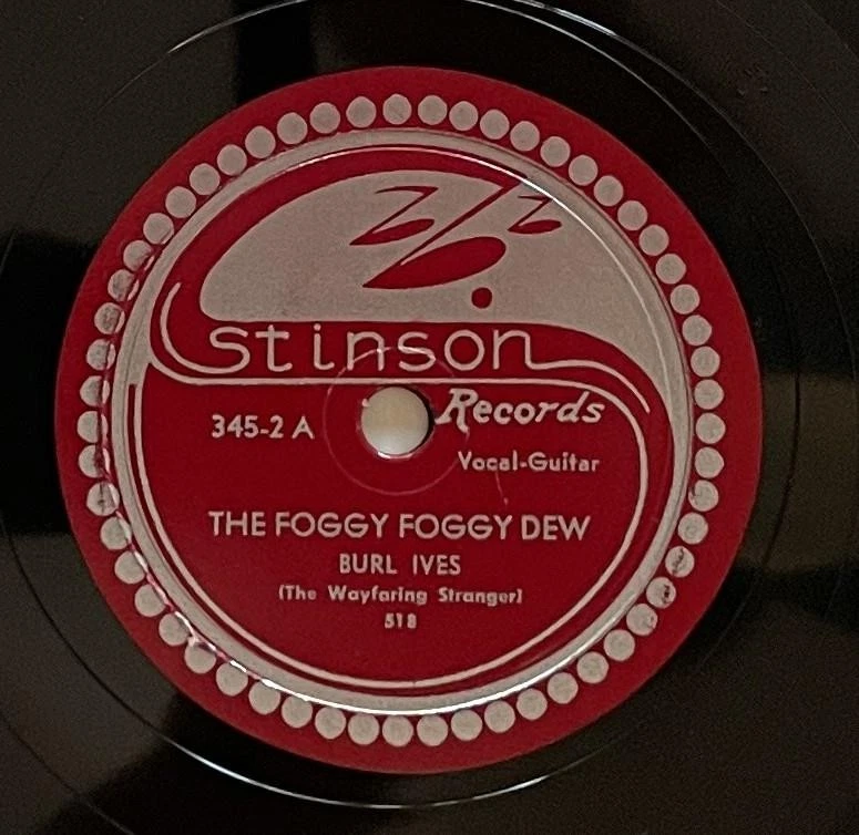Burl Ives The Foggy Foggy Dew / Black is The Color 78 rpm E/E+ Stinson 345-2 - Image 3 of 4