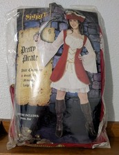 Spirit Pretty Pirate Adult Halloween Costumeb Dress Hat 2 Prs Stockings Sz S