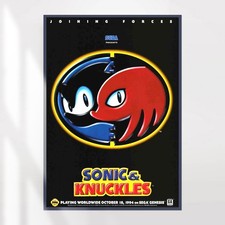 SONIC AND KNUCKLES Sega Mega Drive Genesis POSTER Retro Advert Art A4 A3 A2 A1
