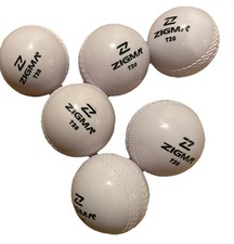 Zigma T20 Cricket Training Balls White for Youth & Adult Indoor/Outdoor (Pck 6)