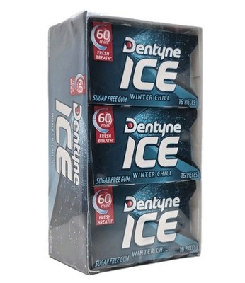 Dentyne Ice Winter Chill Sugar Free Gum 9 Packs of 16 Pieces, Free Shipping  