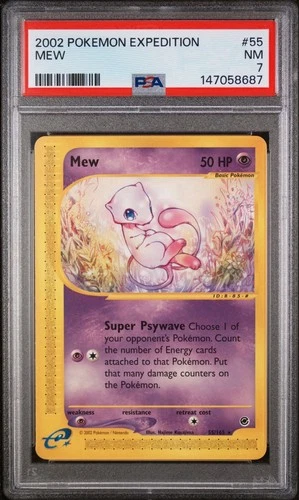 Pokemon Mew Expedition Card Non-Holo Rare 55/165 E-Series PSA 7