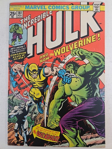 Incredible Hulk #181 Wolverine 1st Full Appearance Marvel 1974 VG/FN Missing MVS