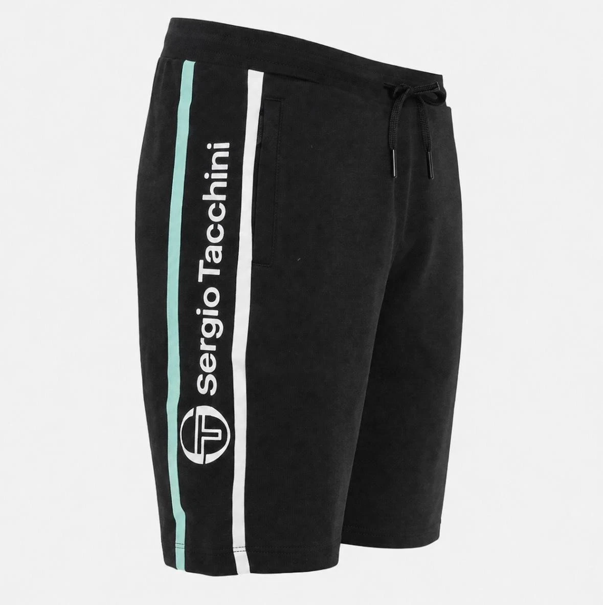 Sergio Tacchini Abbey Men's Shorts Black Side Stripe Logo Track Gym Casual New