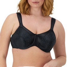 Bali Satin Tracings Full Coverage Minimizer Bra Women  s US Size 38C Black DF3562