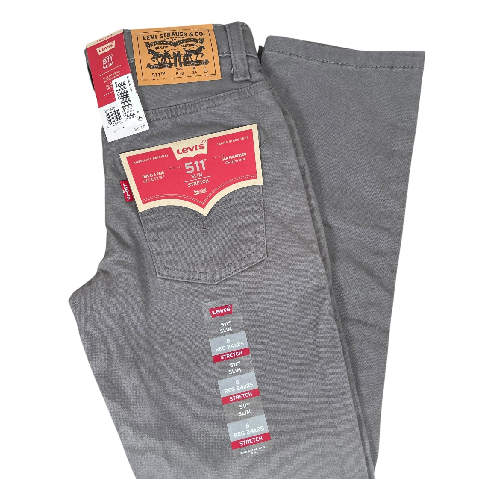 Boys 8 Regular Gray Super Soft Cotton Blend