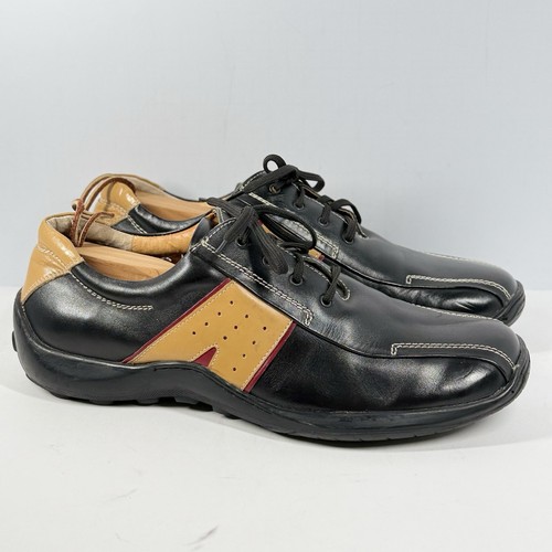 Brunello Cucinelli, Brunello Cucinelli Sneakers Pelle Uomo 11 Vintage Retrò Nero Marrone Stringate Anni 90