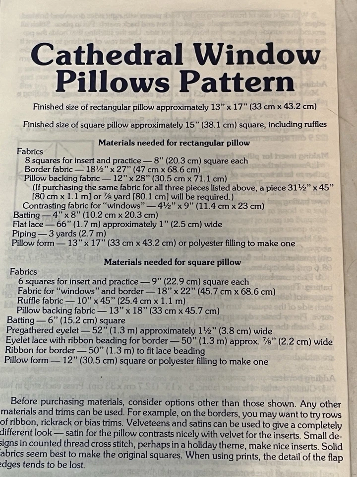 大教堂窗枕头拼贴图案和说明 Yours Truly 出品 — 第 4/4 张图片