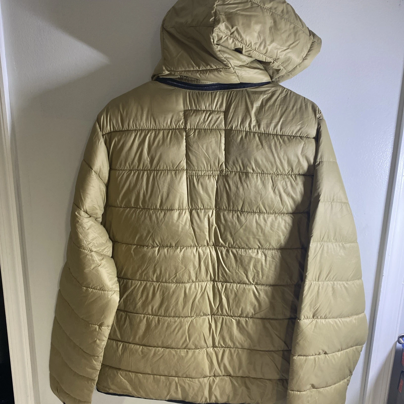 Abercrombie & Fitch, Jacket Mens L Brown Puffer Hoodie, Lightweight (T740) - product detail image 11