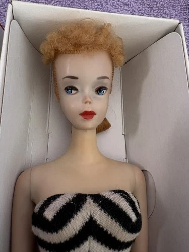Vintage 1960 #3 850 Blonde Ponytail Barbie Doll w  Swimsuit,Shoes,Sunglasses