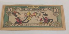 Lucky Bucks Play Money 1930's Disney Mickey Mouse / Clarabelle And Horace
