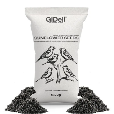 GiDeli Sonnenblumenkerne schwarz 25kg im Wildvogelfutter Vogelfutter