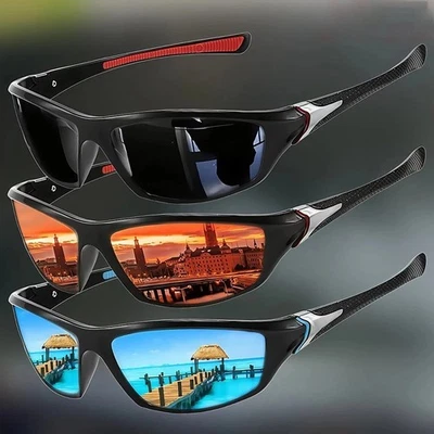 Wrap Around Polarized Sunglasses for Men Women UV400 Sports Sun Glasses Goggles - Image 1 of 4