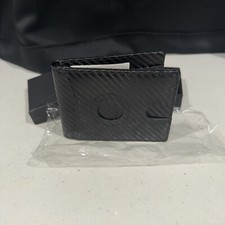 AirTag Wallet W Money Clip Holder Zipper Side Compatible Apple NEW CARBON FIBER
