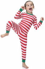 Family PJs Kids Holiday Stripe Pajama Set Red 4-5