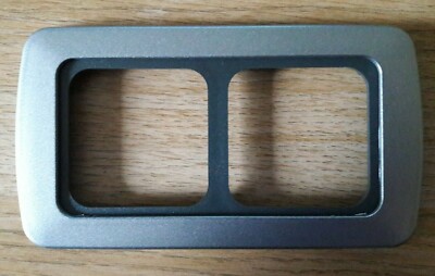 2 WAY CBE SWITCH SOCKET  SILVER FLATLINE FRAME & DK GREY SUPPORT CARAVAN C-LINE