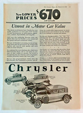 1928 Chrysler 75 Print Ad The Literary Digest Coupe Sedan Roadster
