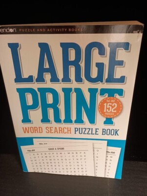 Bendon Large Print Word Search Puzzle Book--7-1/2x10-3/4--152 Puzzles-Paperback