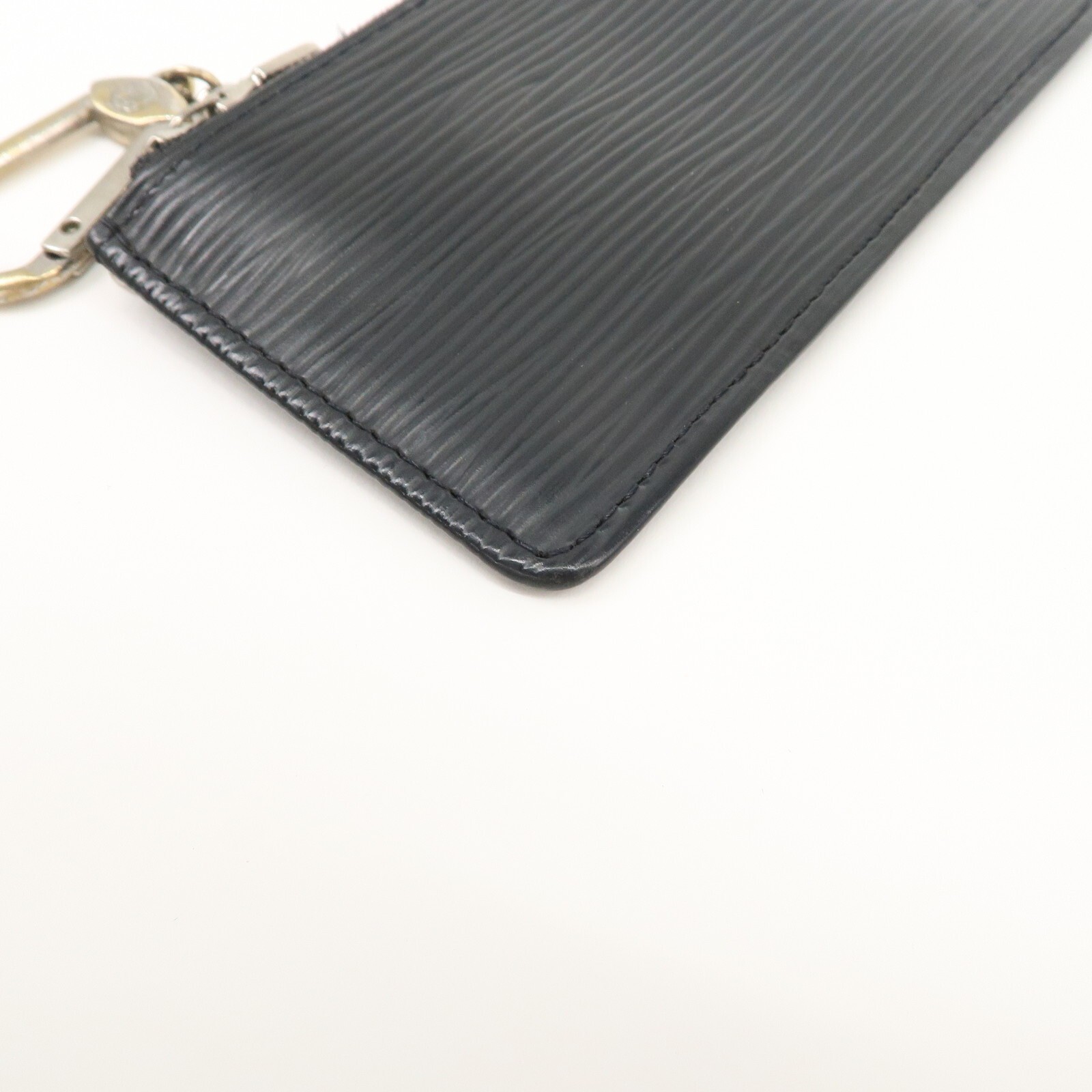 Louis Vuitton Epi Pochette Cles Coin Case Black Noir M63802 Auth Used