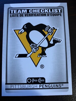 OPC 2021-22 PITTSBURGH PENGUINS TEAM CHECKLIST HOCKEY CARD #573