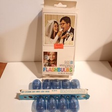 Vintage SYLVANIA Blue Dot FLASHBULBS M3/M3B Camera Original Box 9 blue 8 clear
