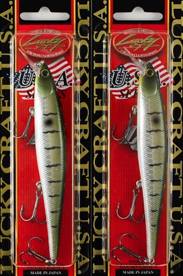 Two LUCKY CRAFT SLENDER POINTER 127MR 3/4OZ PO127MR-315 SNATCHER D2153