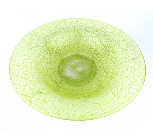 Art Déco WMF Ikora Art Glass Bowl Centerpiece Glas Schale yellow-green c. 1930s - Picture 3 of 8