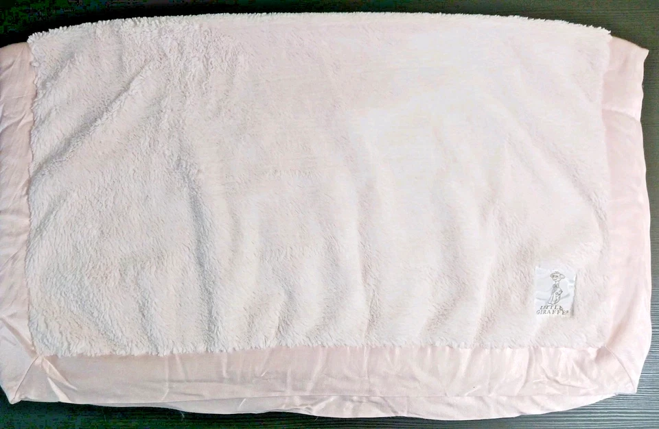 Little Giraffe Pink Baby Blanket Plush Satin Trim Thick Luxe MADE IN USA - Image 2 of 4
