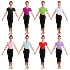 Kids Girls Dance Outfits 2 Pieces Gymnastics Costume Set Tracksuit Athletic