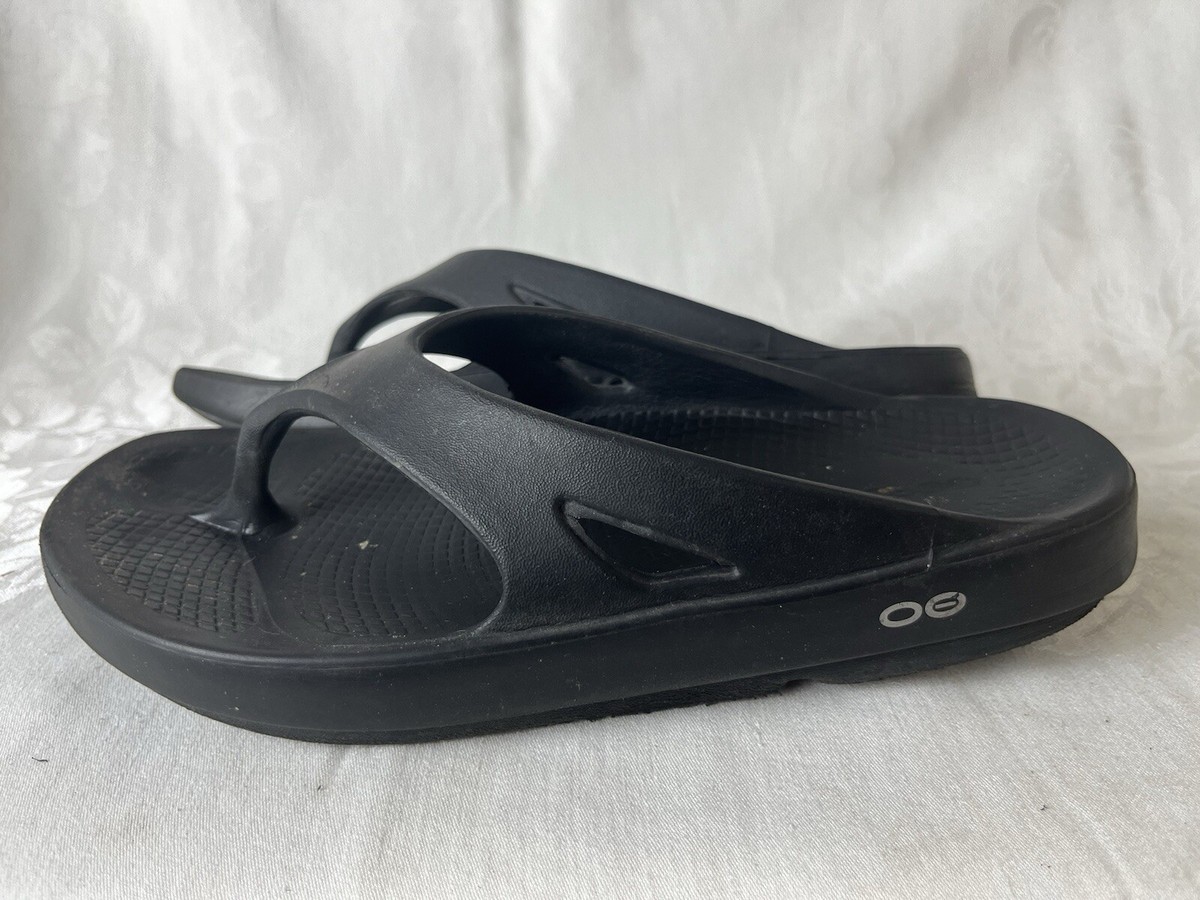 OOFOS OOriginal Recovery Sandals Flip Flops Comfort Black Size M7/W9