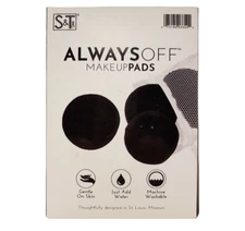 S&T Inc ALWAYS OFF Makeup Remover Pads Reusable Machine Washable BLACK 5 Count
